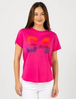 Ace Tee - Hot Pink Ombre Varsity