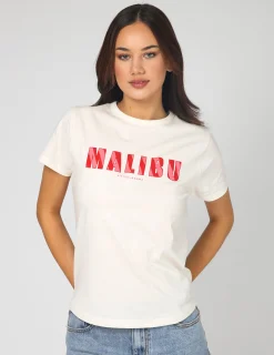 Ace Tee - White Malibu Stripes