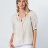 Alesha Top - Beige Ditsy