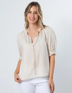 Alesha Top - Beige Ditsy