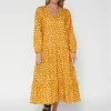 Alyssa Dress - Peach Spot