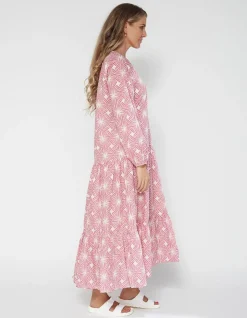 Alyssa Dress - Pink Tangles