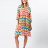 Aruba Dress - Zig Zag Red