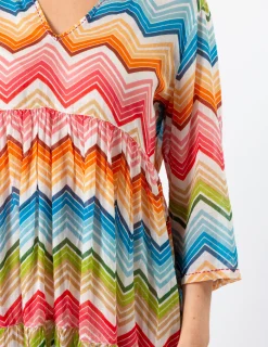 Aruba Dress - Zig Zag Red
