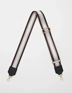 Bag Strap - Brown/Silver Stripe