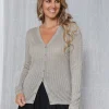 Beverly Lurex Cardigans - Mushroom