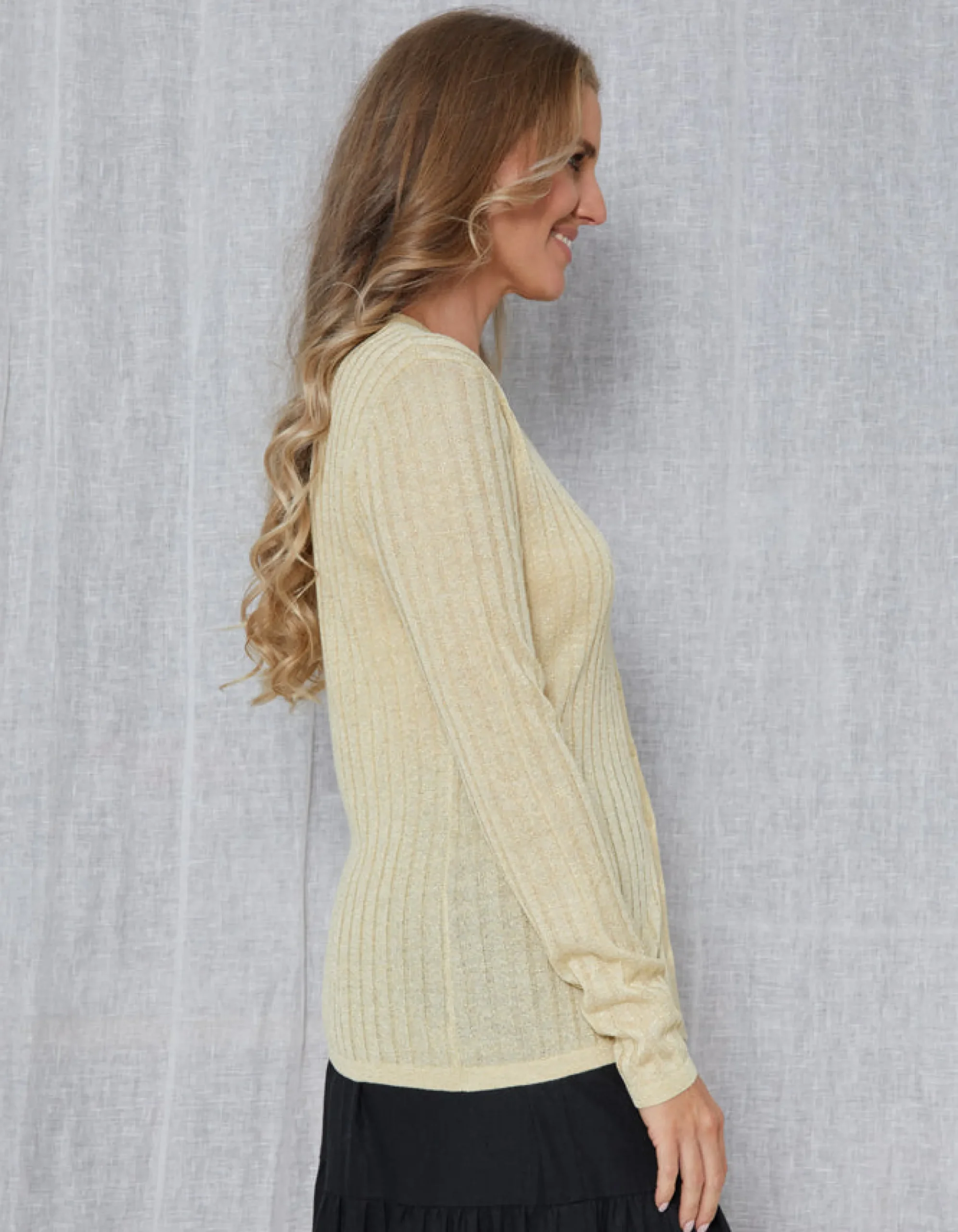 Beverly Lurex Cardigans - Gold