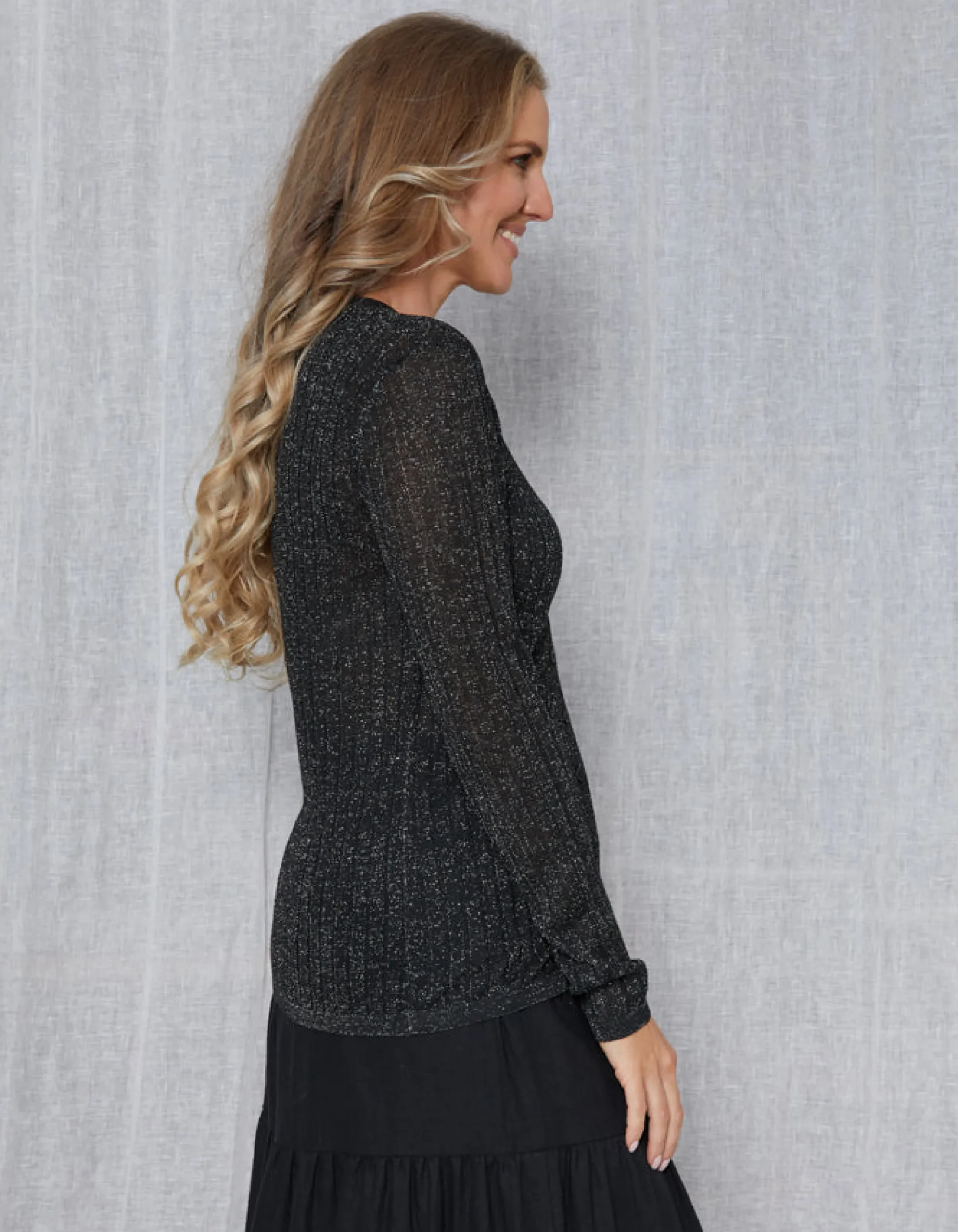 Beverly Lurex Cardigans - Black