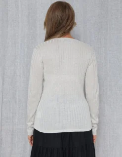 Beverly Lurex Cardigans - Silver Pearl