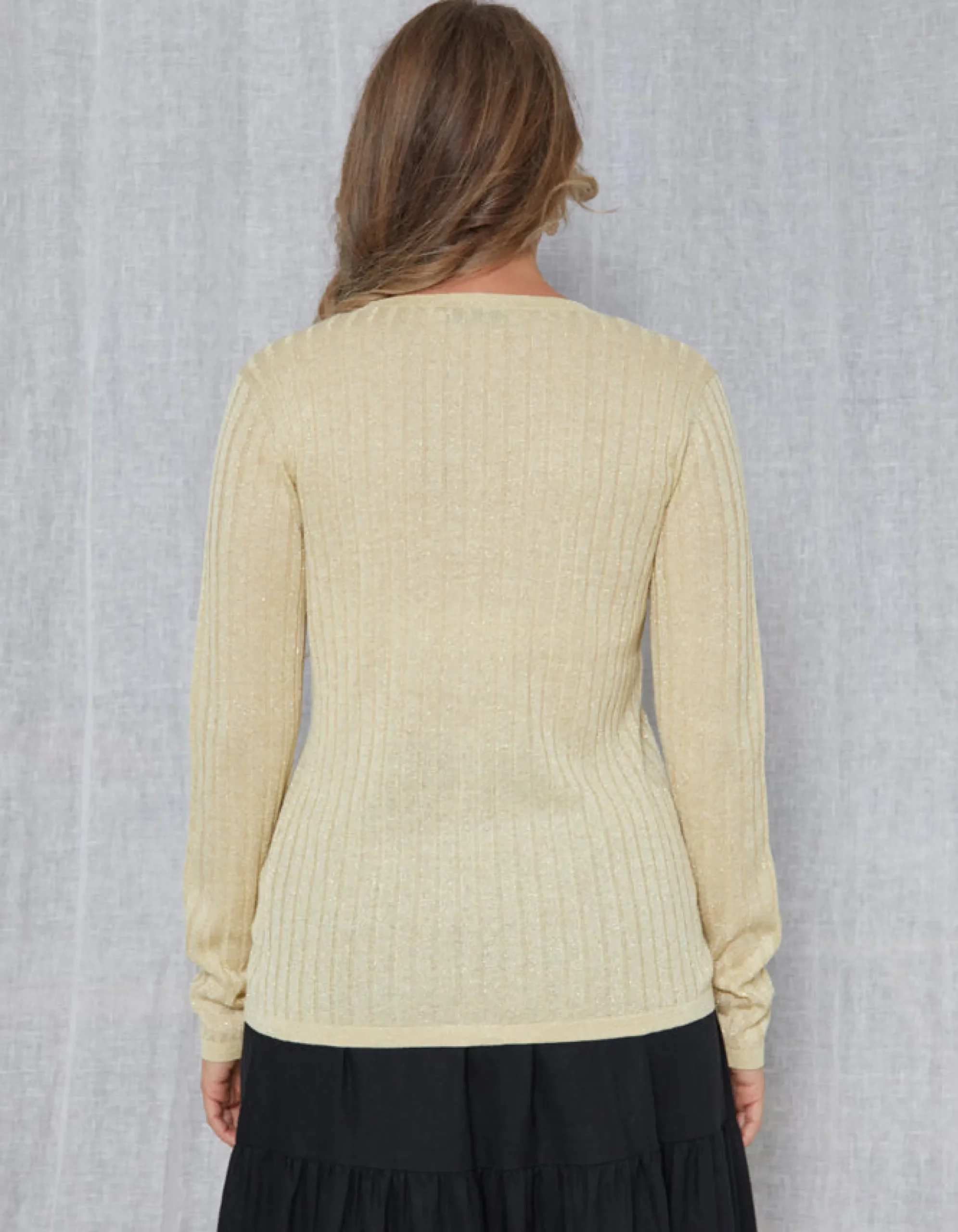 Beverly Lurex Cardigans - Gold