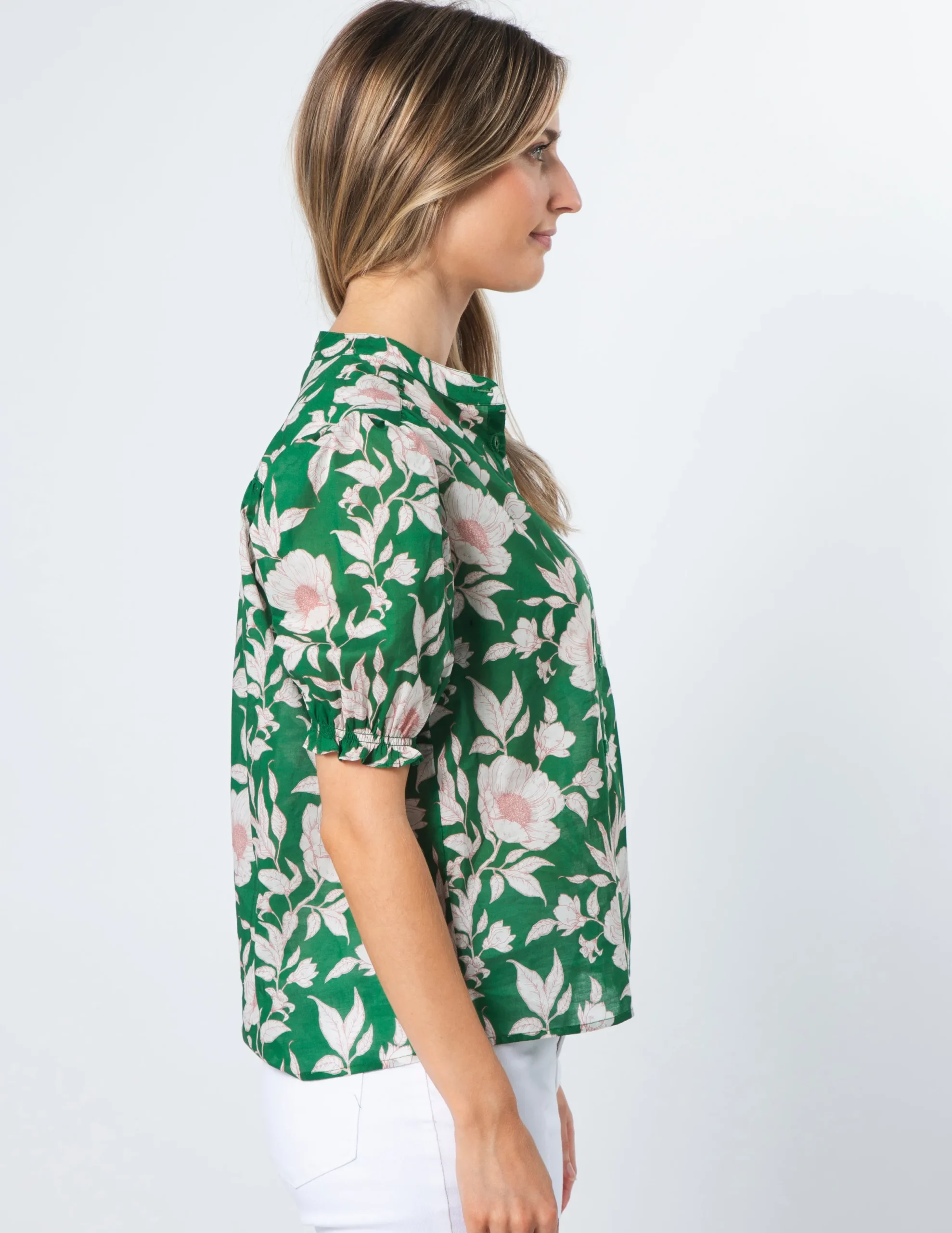 Bex Blouse - Vintage Green Floral