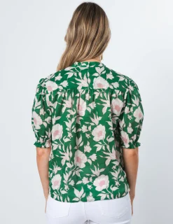 Bex Blouse - Vintage Green Floral