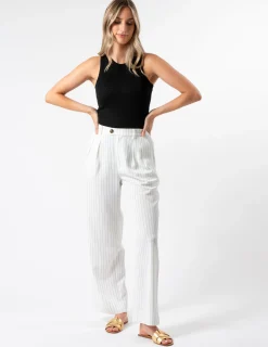 Blaise Pants - Black and White Stripe
