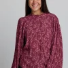 Bowery Blouse - Rhubarb Blooms