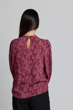 Bowery Blouse - Rhubarb Blooms