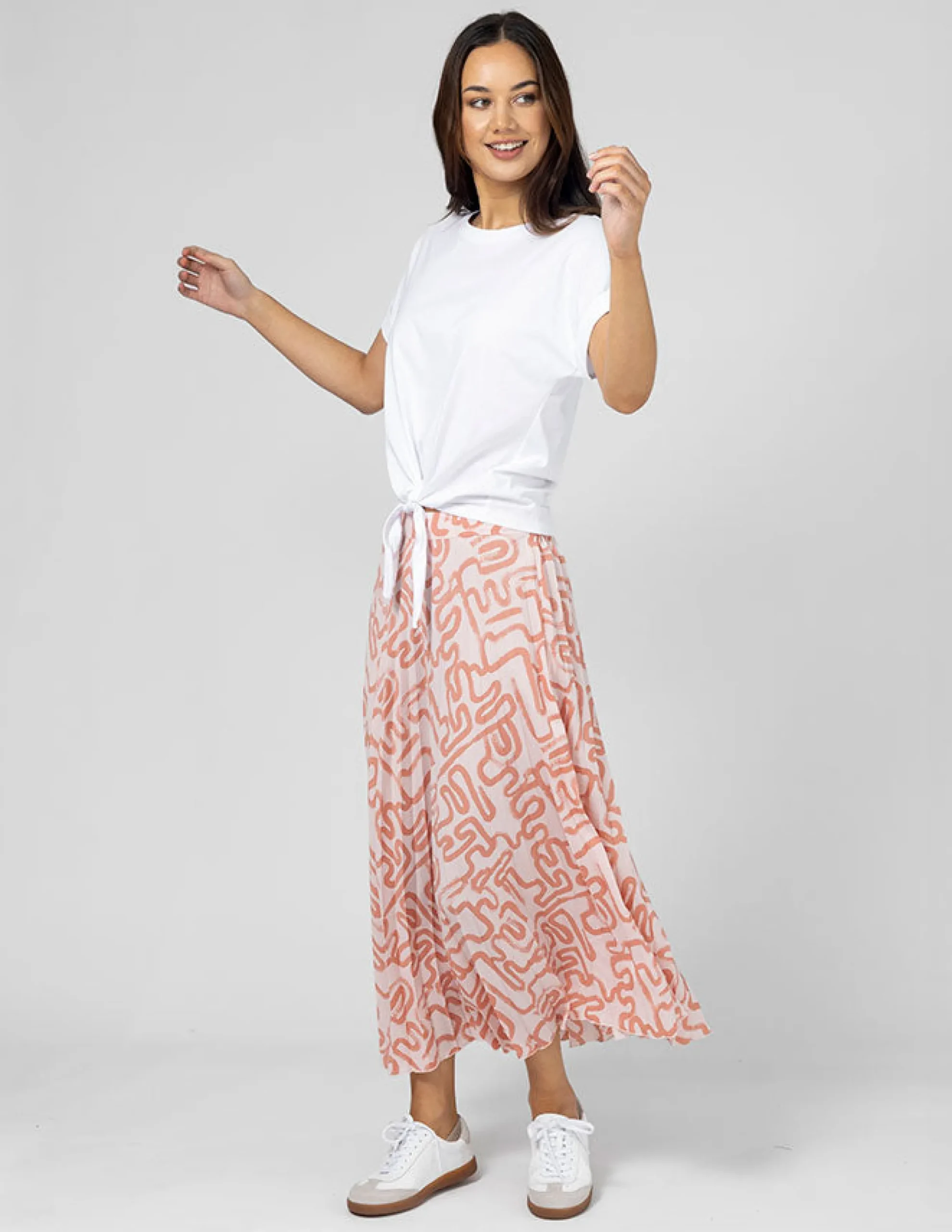 Brigette Skirt - Blush Squiggle