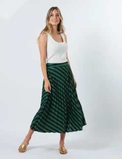 Brigette Skirt - Navy and Green