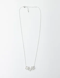 3 Brushed Flower Necklace