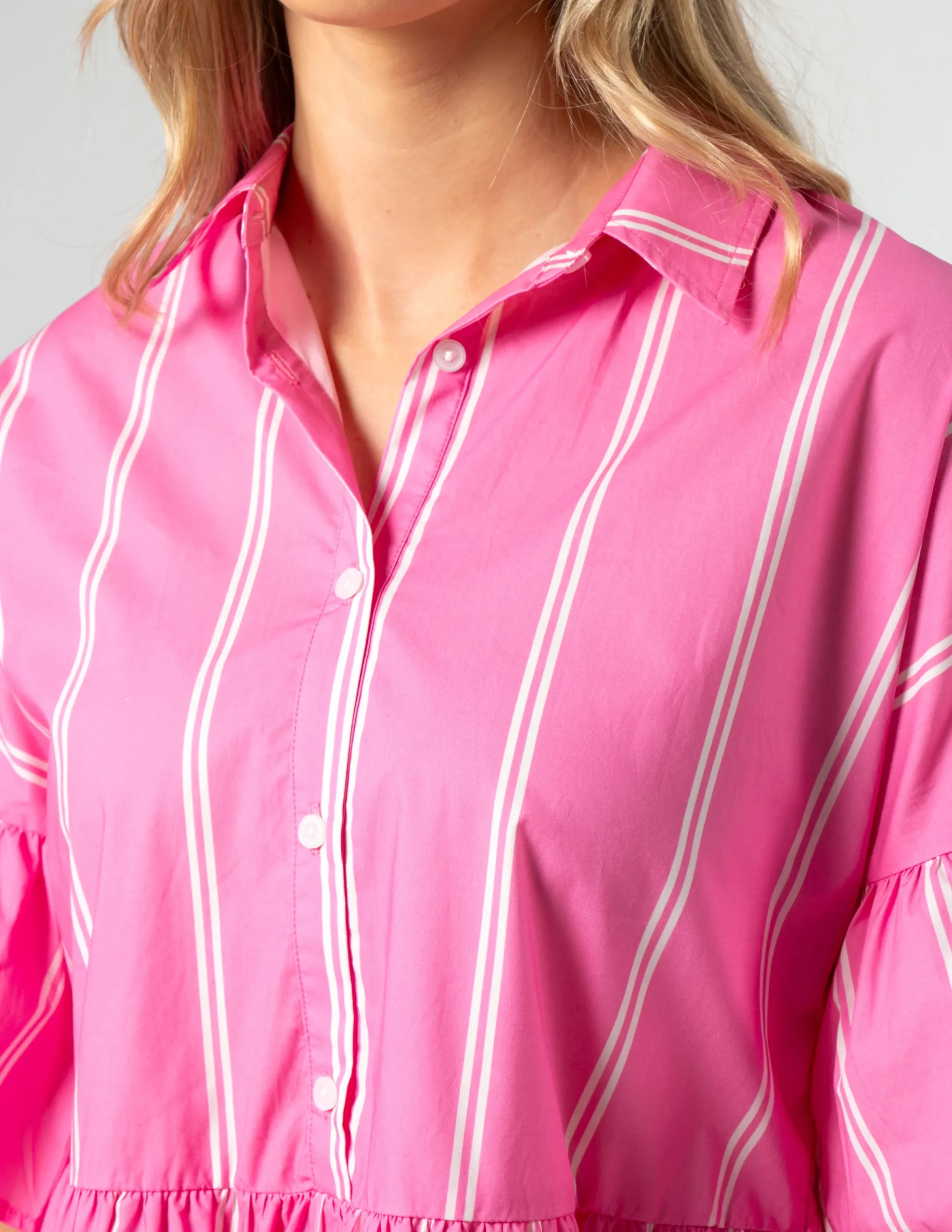 Catalina Dress - Bubblegum Stripe