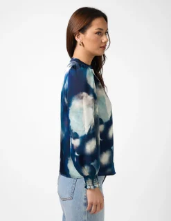 Cecily Top - Navy Floral Blur