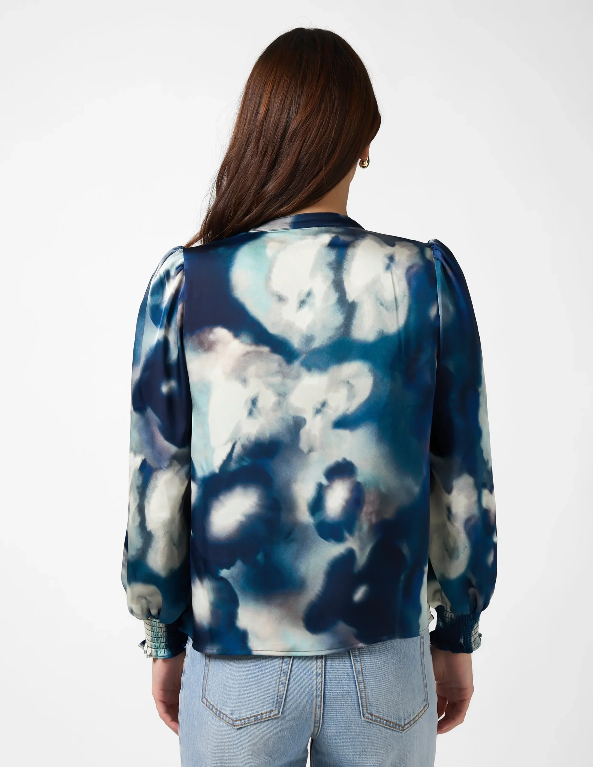 Cecily Top - Navy Floral Blur