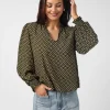 Cecily Top - Olive Mosaic