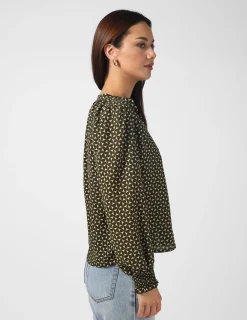 Cecily Top - Olive Mosaic