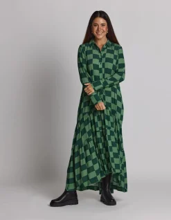 Chelsea Dress - Foliage Check