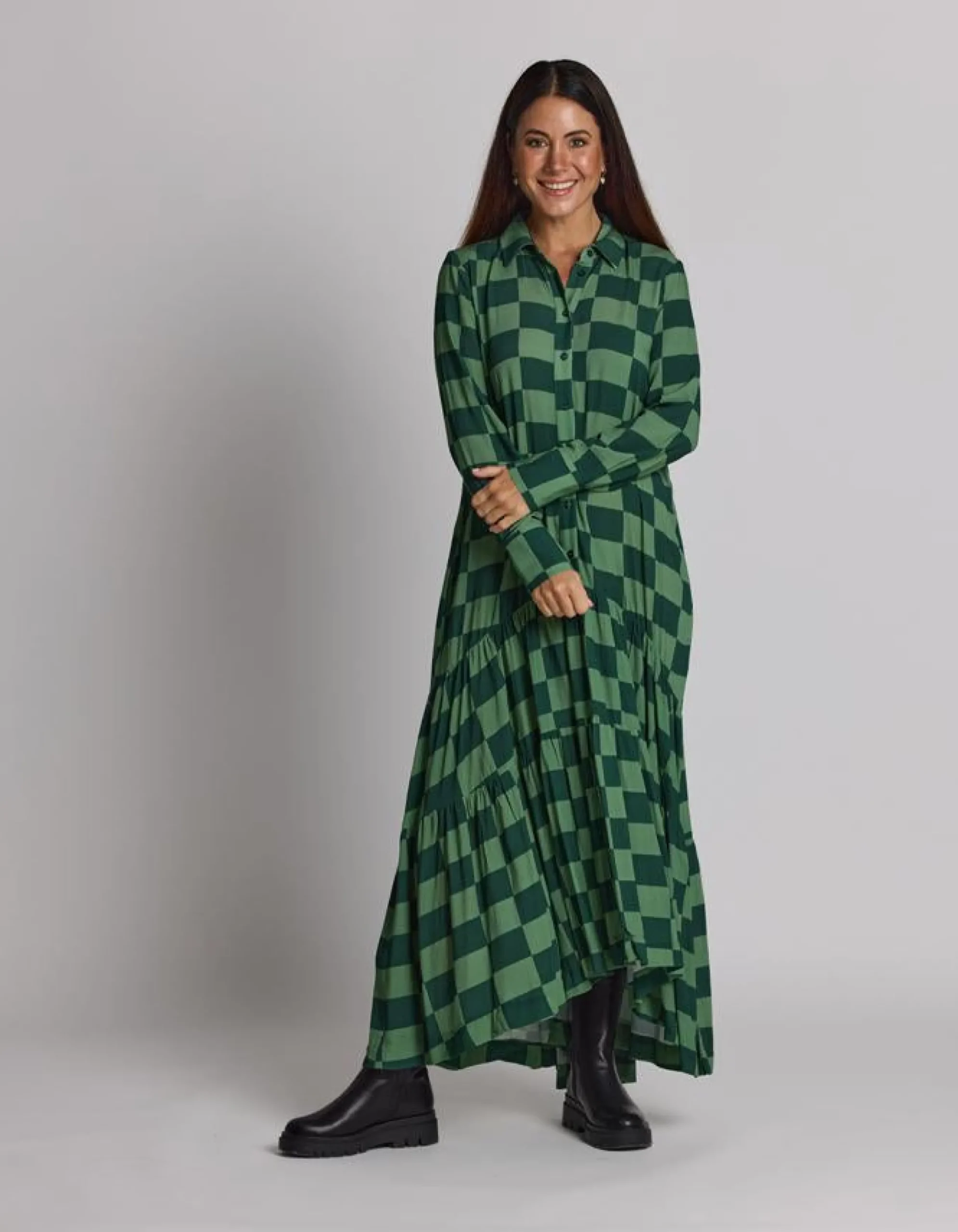 Chelsea Dress - Foliage Check