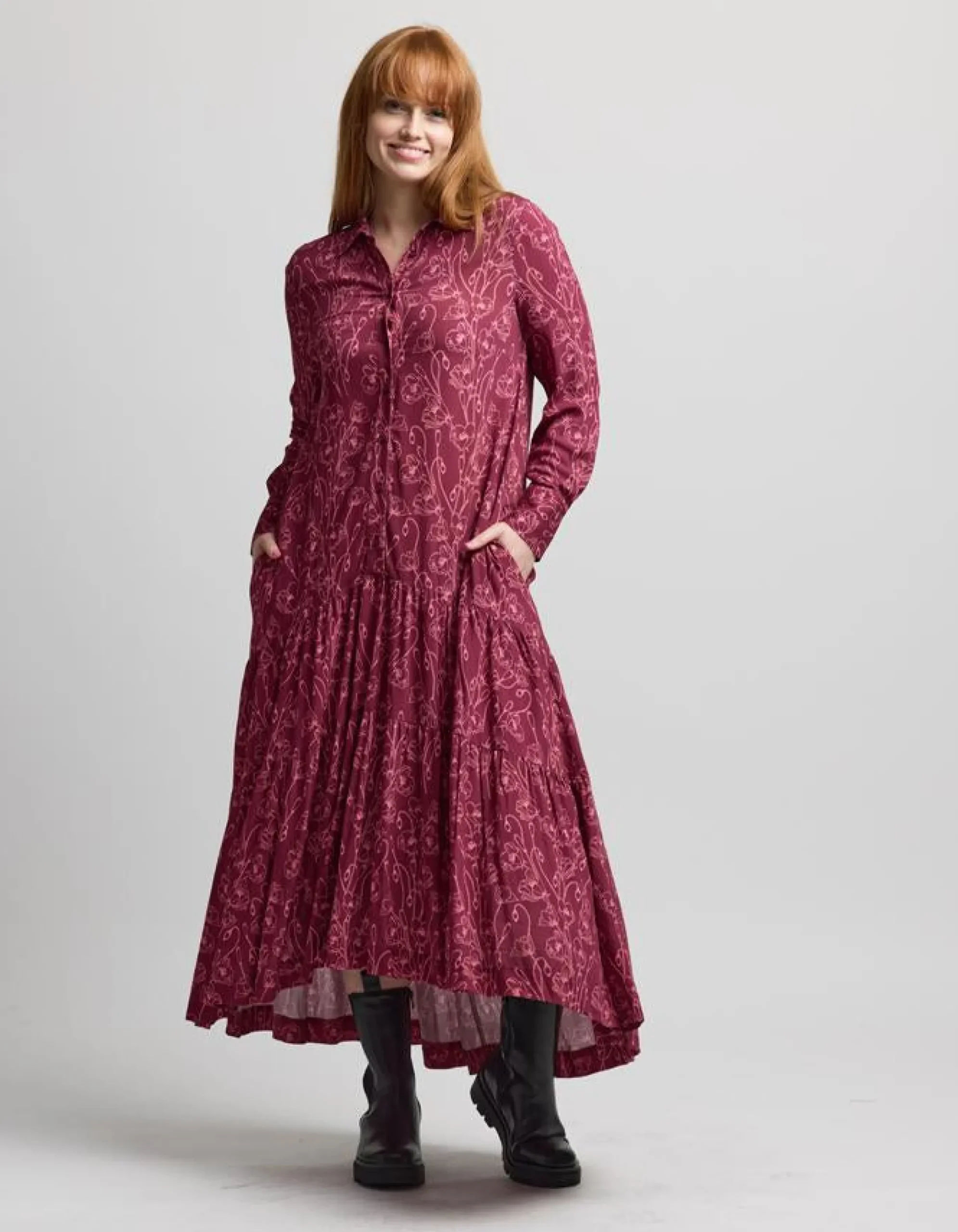 Chelsea Dress - Rhubarb Blooms