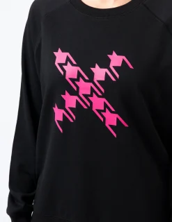 Classic Sweater - Black with Neon Houndstooth