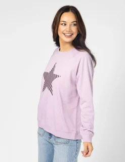 Classic Sweater - Lilac Striped Star