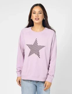 Classic Sweater - Lilac Striped Star