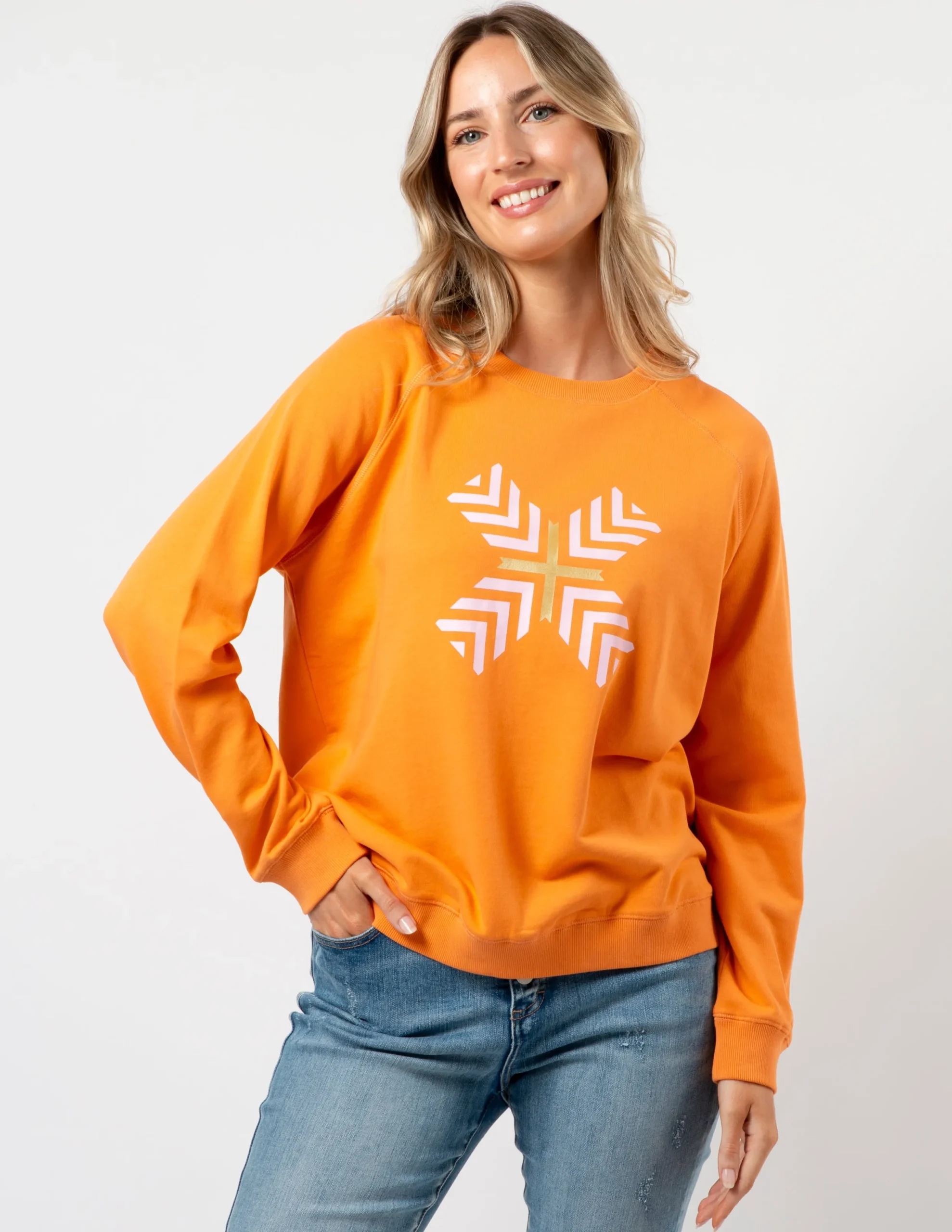 Classic Sweater - Mandarin with Candy Cross