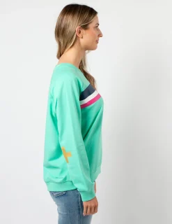 Classic Sweater - Spearmint with Stripes