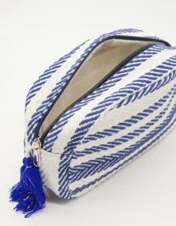 Cosmetic Bag - Navy Herringbone