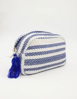 Cosmetic Bag - Navy Herringbone