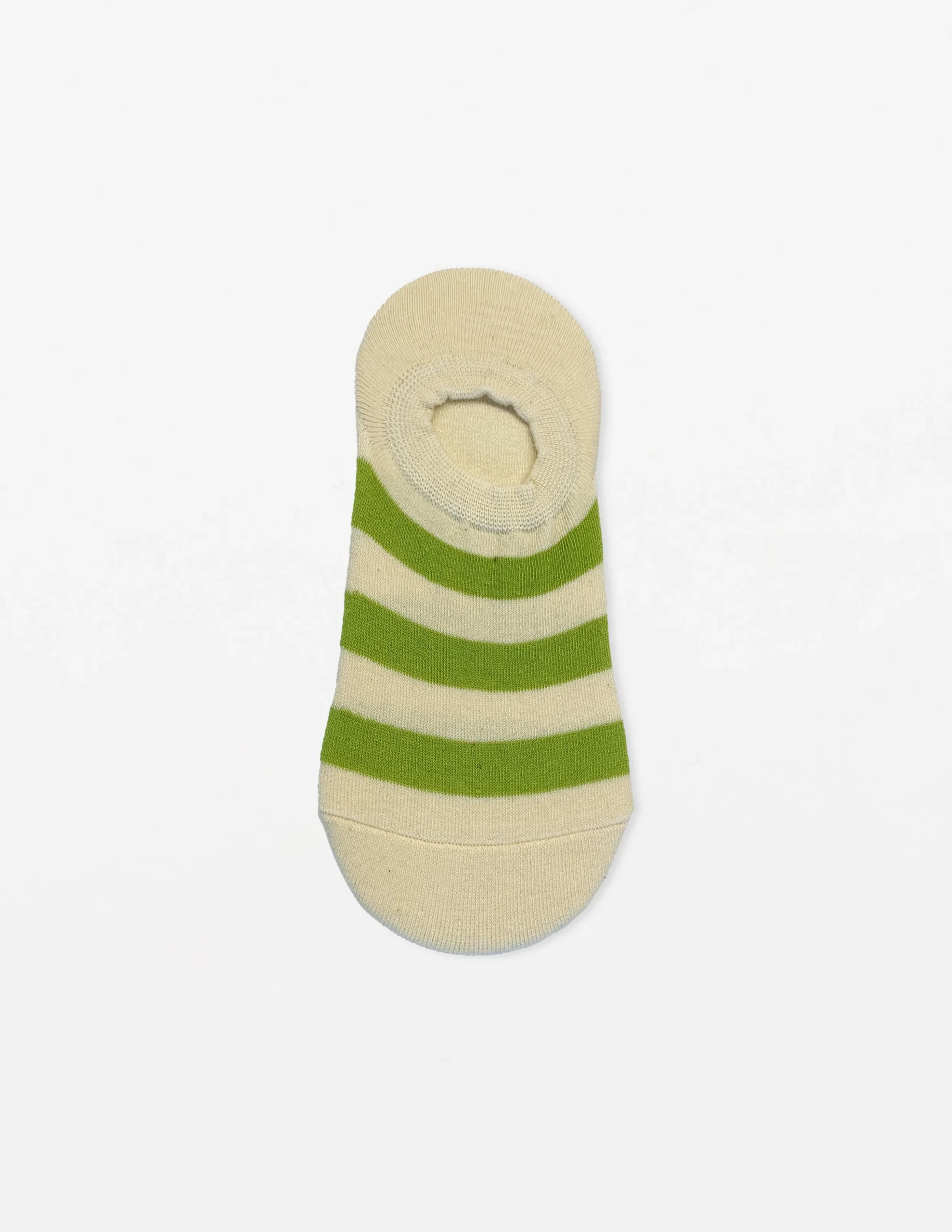 Cream and Lime Stripe Socks