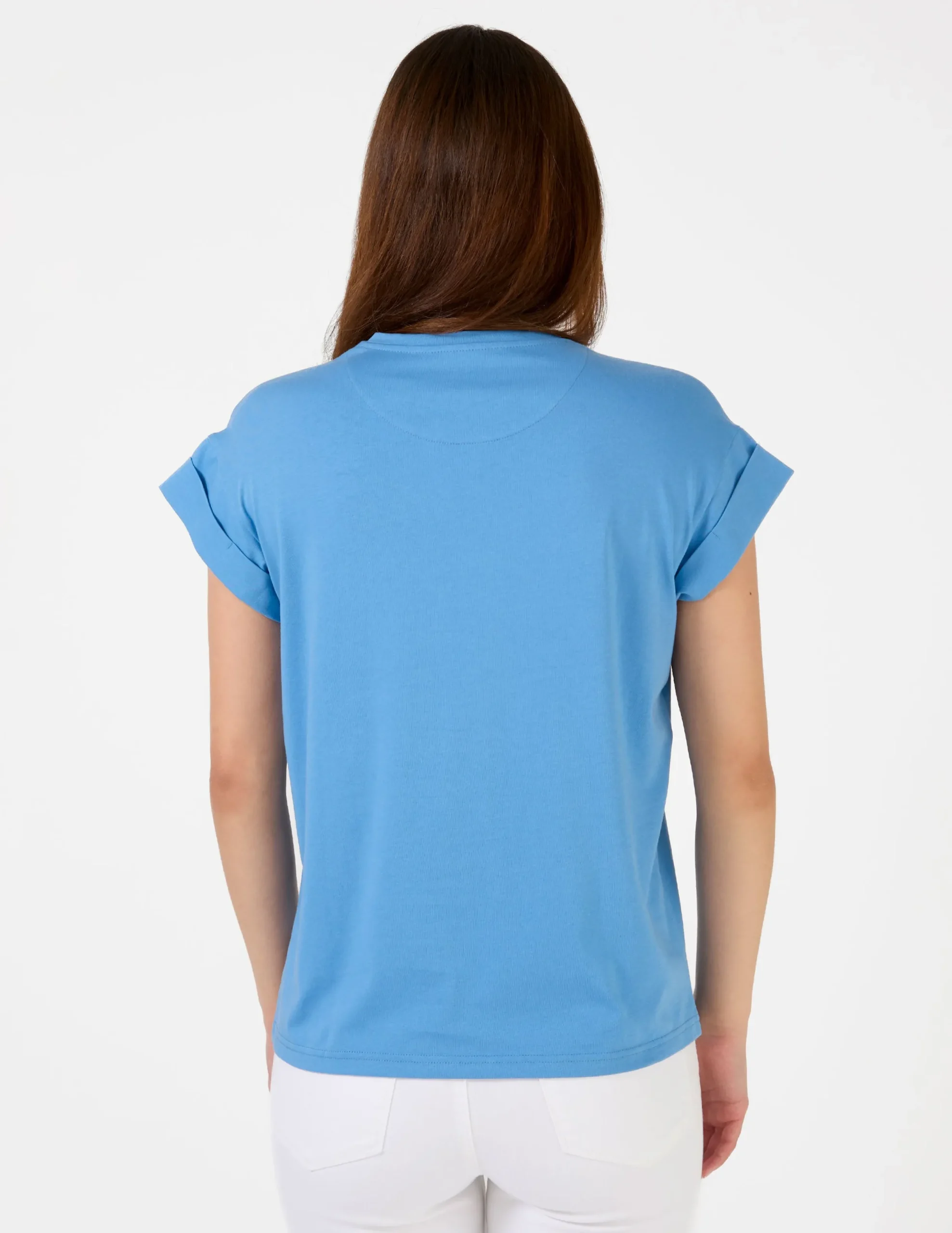 Cuff Tee Logo - Sky