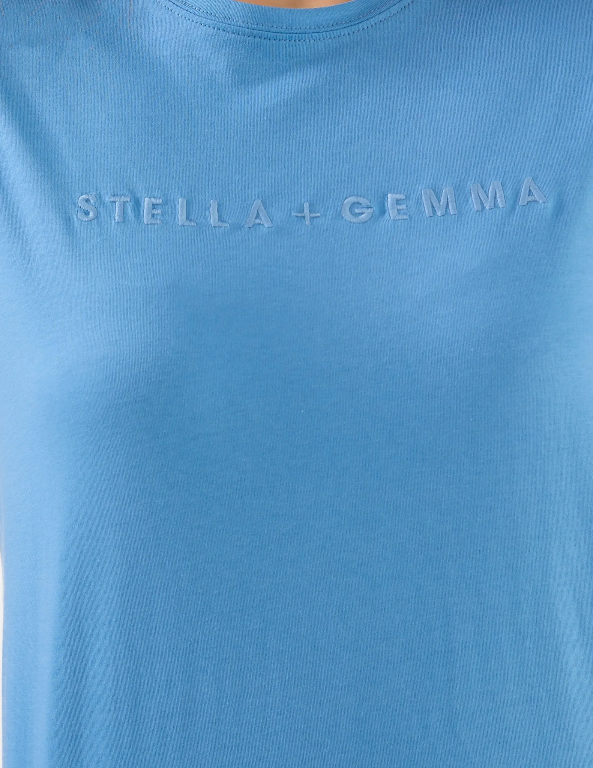 Cuff Tee Logo - Sky