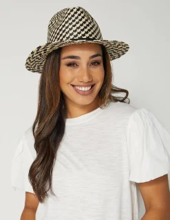 Fedora Hat - Black/White Houndstooth