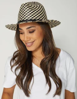 Fedora Hat - Black/White Houndstooth