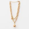 Gold Ball and Chain Necklace