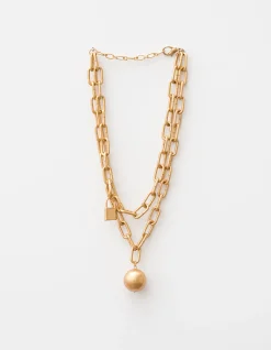 Gold Ball and Chain Necklace