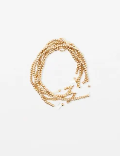 Gold Bead Bracelet with Pearls