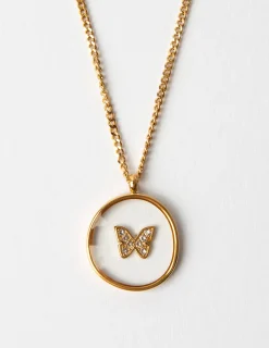 Gold Jewelled Butterfly Necklace