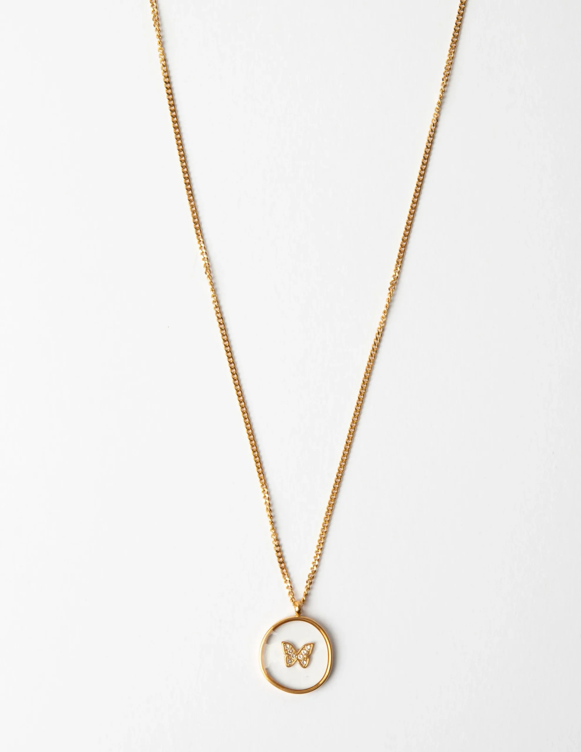 Gold Jewelled Butterfly Necklace