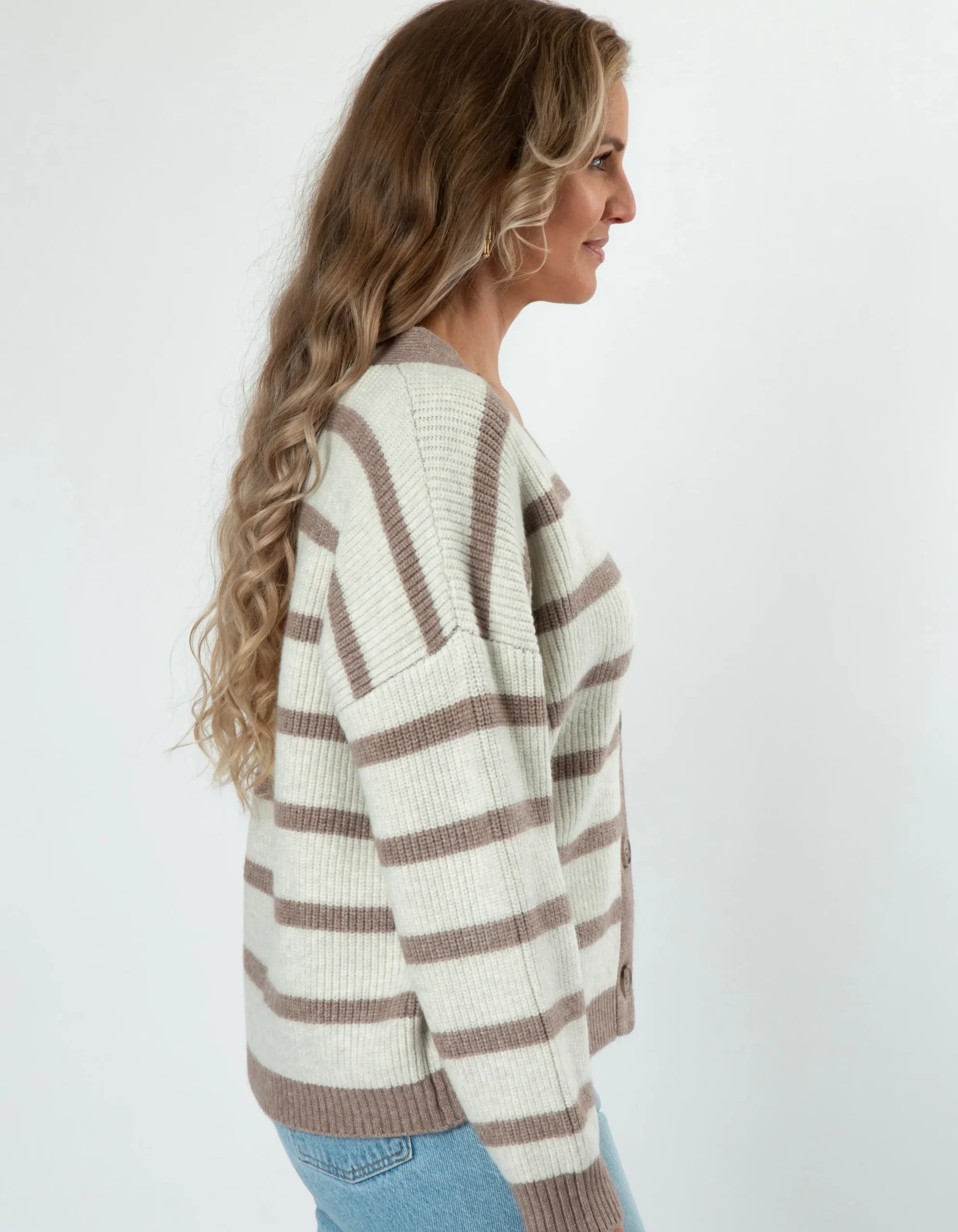 Greyson Cardigan - Oat Stripe