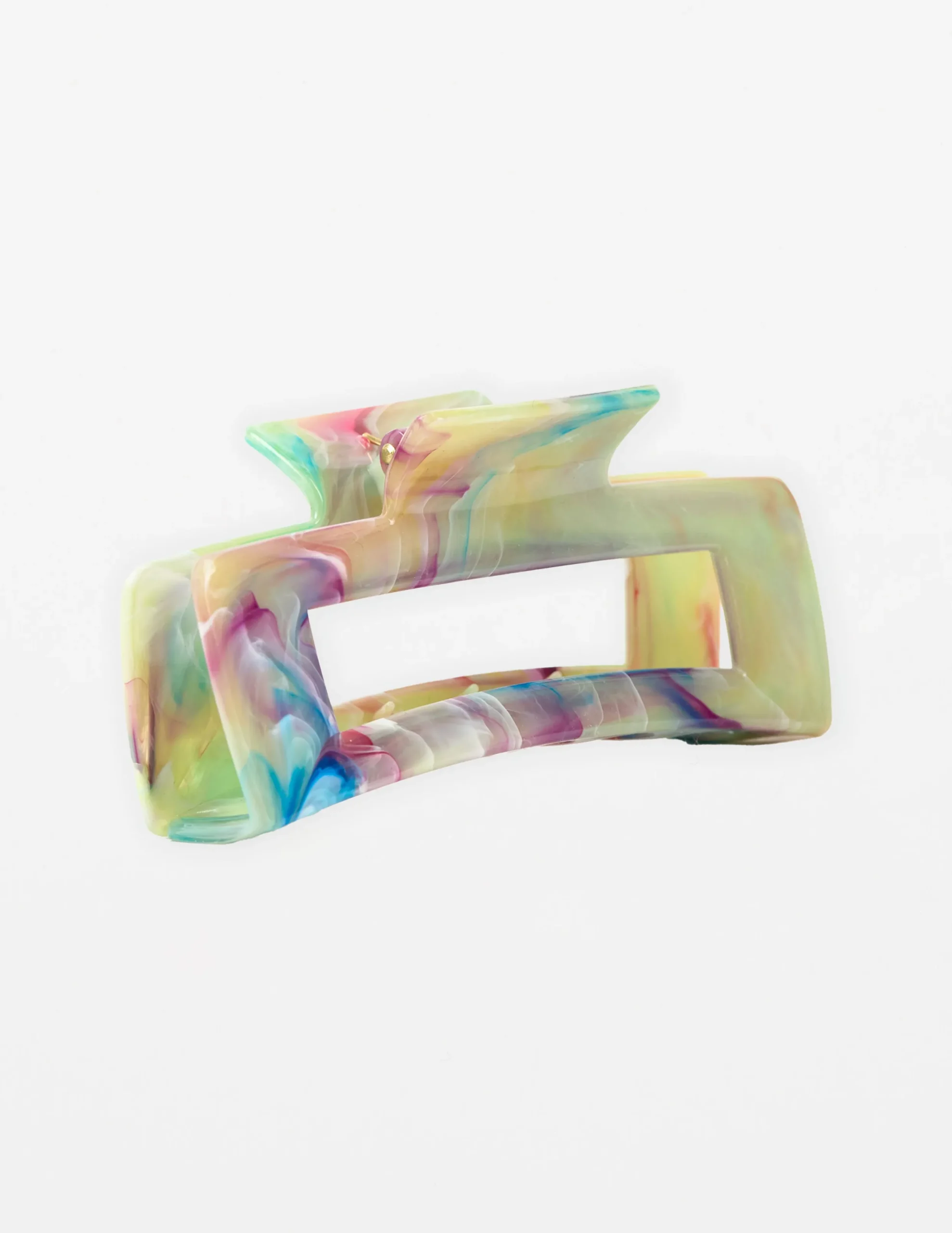 Hair Claw Oblong Marble - Rainbow