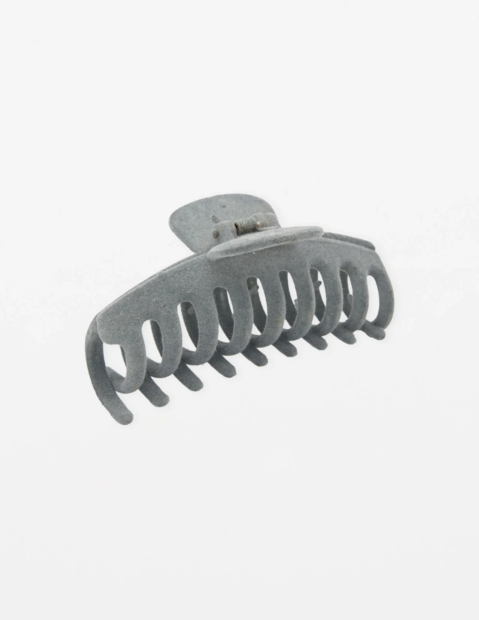 Hair Grip Round Velvet - Grey
